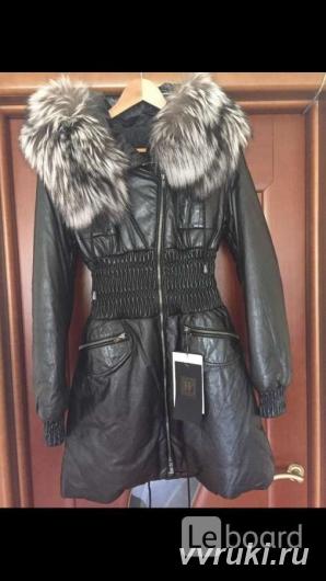 Пуховик куртка новая fashion furs италия 44 46 s m кожа черный мех чер ...